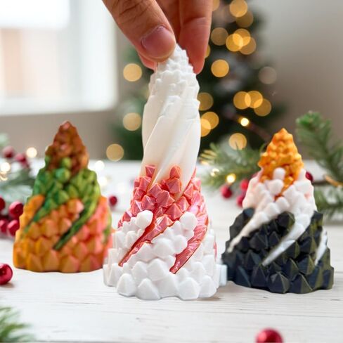 Volcano Texture Fidget Toys 3 Pack - 3D Printed Spiral Cone Fidget Toy with Rotating Base, Color Gradient Impossible Pyramid Passthrough for Stress Relief, Desk Decor for Adults & Kids in Saudi Arabia