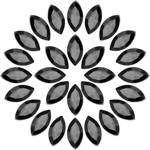 MECCANIXITY 100 قطعة من أحجار الراين على شكل عين الحصان، 7 × 15 مم خرز حجر الراين الخلفي لصنع المجوهرات والحرف اليدوية والزينة الكريستالية، شامبانيا in Saudi Arabia