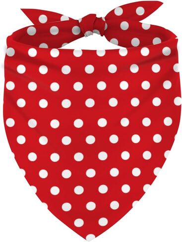 Red Polka Dot Dog Bandana Cartoon Mouse Theme Birthday Party Adjustable Triangle Bibs Dogs Scarf for Small Medium Large Pets in Saudi Arabia
