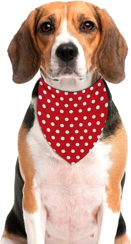 Red Polka Dot Dog Bandana Cartoon Mouse Theme Birthday Party Adjustable Triangle Bibs Dogs Scarf for Small Medium Large Pets in Saudi Arabia
