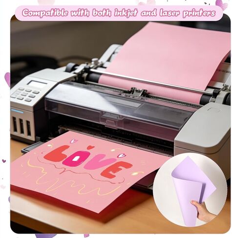 100 Pieces Sheets Valentine's Day Cardstock Paper Thick Cardstock Paper Cover Card Stock Printer Paper for Valentine's Day Wedding Arts Crafts Invitations Greeting Cards in Kuwait