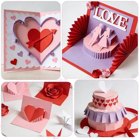 100 Pieces Sheets Valentine's Day Cardstock Paper Thick Cardstock Paper Cover Card Stock Printer Paper for Valentine's Day Wedding Arts Crafts Invitations Greeting Cards in Kuwait