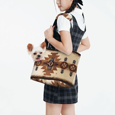 Native American Patterns Printed Portable pet Shoulder Bag, Suitable for Small Dogs and Cats, Shopping and Travel Dual-Purpose Bag in Saudi Arabia