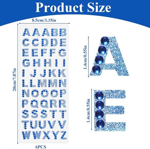 330 قطعة من ملصقات حروف حجر الراين من Dplolng، ملصقات حروف لامعة بستة ألوان مقاس 0.6 بوصة من A-Z حجر الراين الأبجدية ملصق ذاتي اللصق ملصق أبجدي لامع لصنع البطاقات والحرف اليدوية in Kuwait