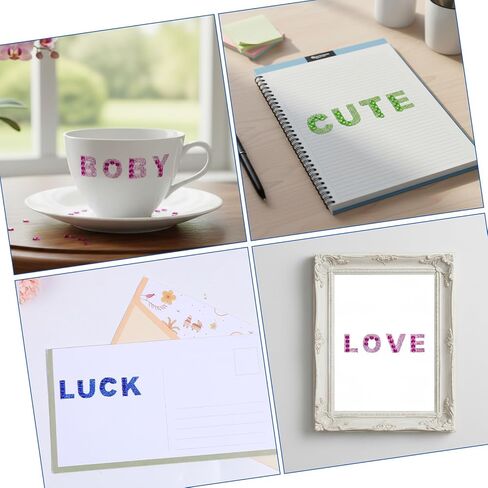 330 قطعة من ملصقات حروف حجر الراين من Dplolng، ملصقات حروف لامعة بستة ألوان مقاس 0.6 بوصة من A-Z حجر الراين الأبجدية ملصق ذاتي اللصق ملصق أبجدي لامع لصنع البطاقات والحرف اليدوية in Kuwait