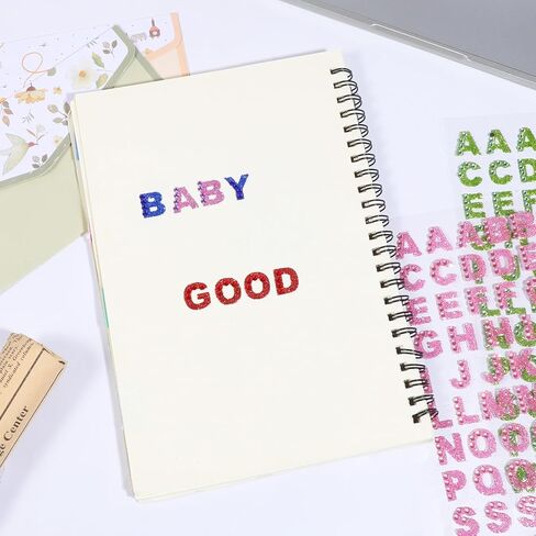 330 قطعة من ملصقات حروف حجر الراين من Dplolng، ملصقات حروف لامعة بستة ألوان مقاس 0.6 بوصة من A-Z حجر الراين الأبجدية ملصق ذاتي اللصق ملصق أبجدي لامع لصنع البطاقات والحرف اليدوية in Kuwait