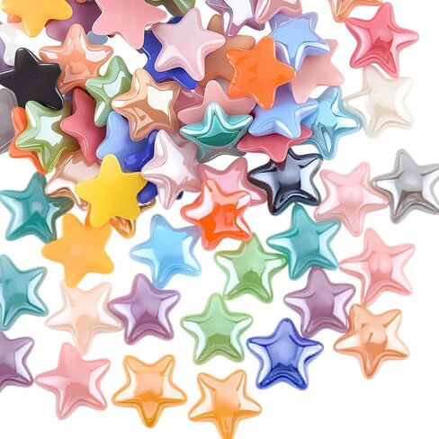 SUNNYCLUE 1 Box 500Pcs Star Cabochon Flatback Charms Stars Assorted Random Mixed Color Glass Shapes Bead Cabochon Scrapbooking Embellishments for DIY Craft Card Making Jewelry Cell Phone Decoration in Saudi Arabia