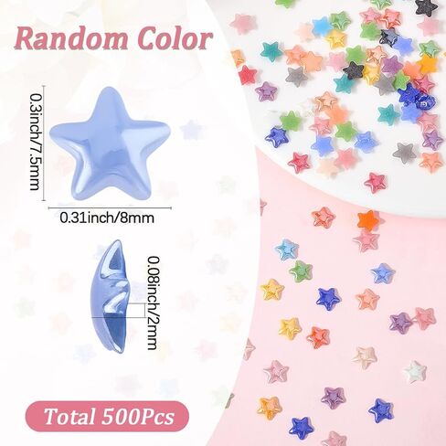 SUNNYCLUE 1 Box 500Pcs Star Cabochon Flatback Charms Stars Assorted Random Mixed Color Glass Shapes Bead Cabochon Scrapbooking Embellishments for DIY Craft Card Making Jewelry Cell Phone Decoration in Saudi Arabia