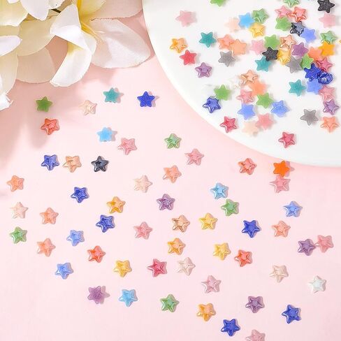 SUNNYCLUE 1 Box 500Pcs Star Cabochon Flatback Charms Stars Assorted Random Mixed Color Glass Shapes Bead Cabochon Scrapbooking Embellishments for DIY Craft Card Making Jewelry Cell Phone Decoration in Saudi Arabia