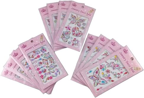 12 Sheets 3 Different Pattern Colorful Assorted Size Self Adhesive Bling Rhinestone Craft Jewels Gem Diamond Sticker for Embellishments in Saudi Arabia