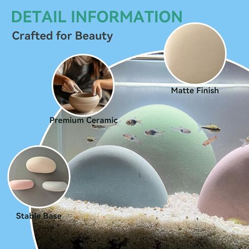 Piwe 3pcs Aquarium Decor Fish Tank Rocks, 3-4 in Versatile Aquarium Rocks for Fish Tank Decorations, Universal Style Ornaments for Aquarium Environments Decor Accessories in Saudi Arabia