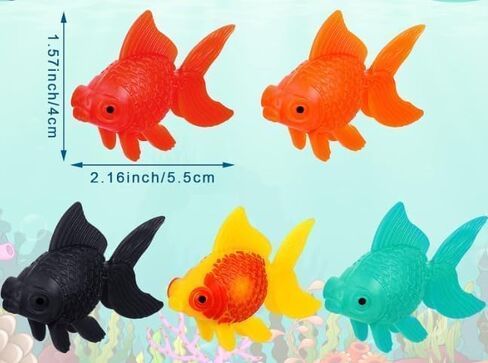 6 Pcs Orange Fake Floating Fishes Plastic Fake Goldfish Artificial Aquarium Fishes Colorful Realistic Artificial Moving Fish Ornament Decorations, Aquarium Décor Thematic Ornaments in Kuwait
