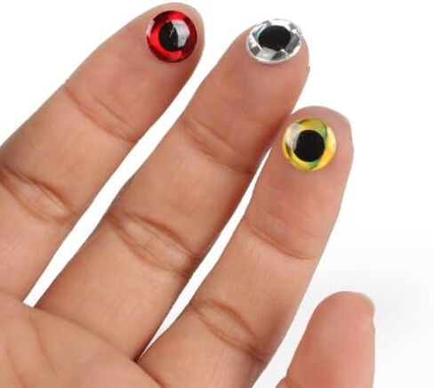 100Pcs 6mm 3D Holographic Eyes, Plastic Fishing Lure Accessories for Fly Tying Craft Dolls, Eye Pins Accessories in Saudi Arabia