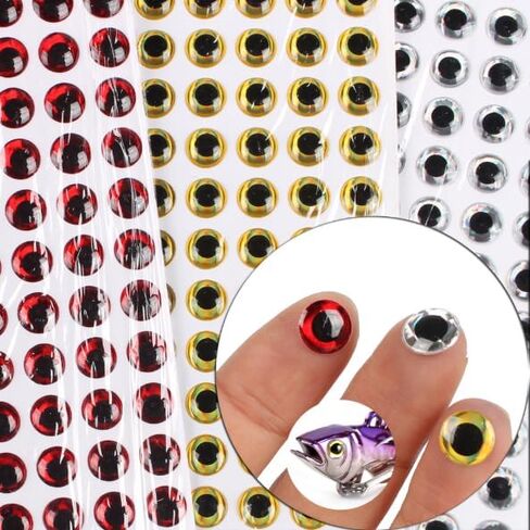 100Pcs 6mm 3D Holographic Eyes, Plastic Fishing Lure Accessories for Fly Tying Craft Dolls, Eye Pins Accessories in Saudi Arabia