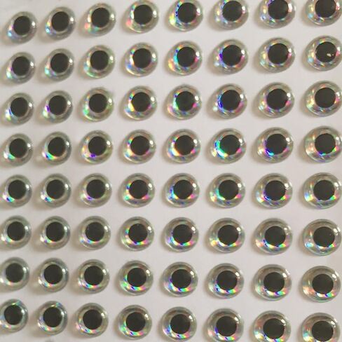 100Pcs 6mm 3D Holographic Eyes, Plastic Fishing Lure Accessories for Fly Tying Craft Dolls, Eye Pins Accessories in Saudi Arabia