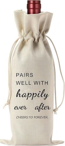 PinCute Wine Gift Bag Engagement Wedding Gifts for Couples, Personalized Mr and Mrs Wine Bag Gifts for Bridal Shower Women Men, Engagement Wedding Party Decoration Ornament in Saudi Arabia