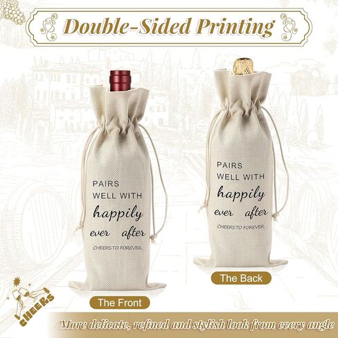 PinCute Wine Gift Bag Engagement Wedding Gifts for Couples, Personalized Mr and Mrs Wine Bag Gifts for Bridal Shower Women Men, Engagement Wedding Party Decoration Ornament in Saudi Arabia
