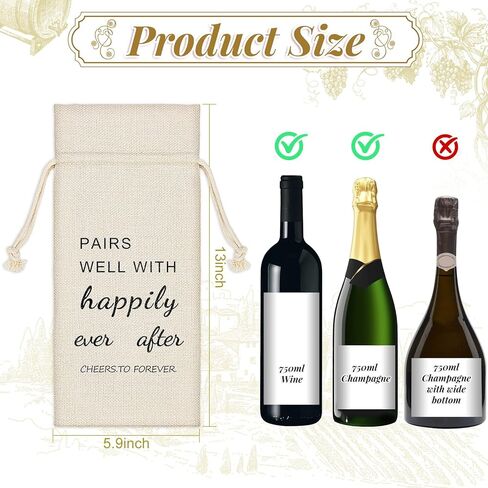 PinCute Wine Gift Bag Engagement Wedding Gifts for Couples, Personalized Mr and Mrs Wine Bag Gifts for Bridal Shower Women Men, Engagement Wedding Party Decoration Ornament in Saudi Arabia