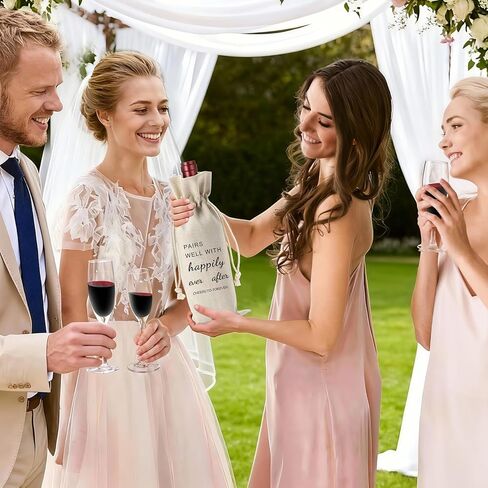 PinCute Wine Gift Bag Engagement Wedding Gifts for Couples, Personalized Mr and Mrs Wine Bag Gifts for Bridal Shower Women Men, Engagement Wedding Party Decoration Ornament in Saudi Arabia