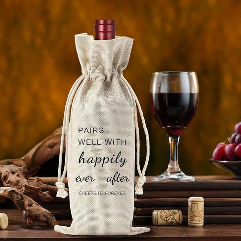 PinCute Wine Gift Bag Engagement Wedding Gifts for Couples, Personalized Mr and Mrs Wine Bag Gifts for Bridal Shower Women Men, Engagement Wedding Party Decoration Ornament in Saudi Arabia