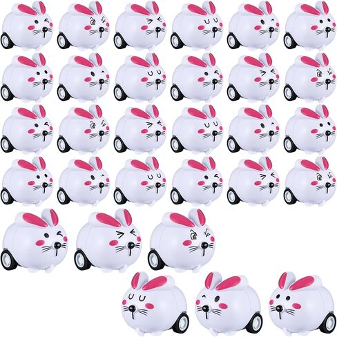 Haull 48 Pcs Easter Egg Basket Fillers Bulk Easter Cars Pull Back Bunny Rabbit Cars for Basket Stuffers Gifts, 6 Styles in Saudi Arabia