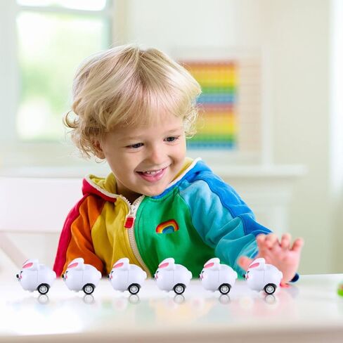 Haull 48 Pcs Easter Egg Basket Fillers Bulk Easter Cars Pull Back Bunny Rabbit Cars for Basket Stuffers Gifts, 6 Styles in Saudi Arabia