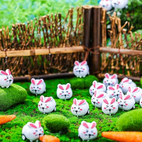 Haull 48 Pcs Easter Egg Basket Fillers Bulk Easter Cars Pull Back Bunny Rabbit Cars for Basket Stuffers Gifts, 6 Styles in Saudi Arabia