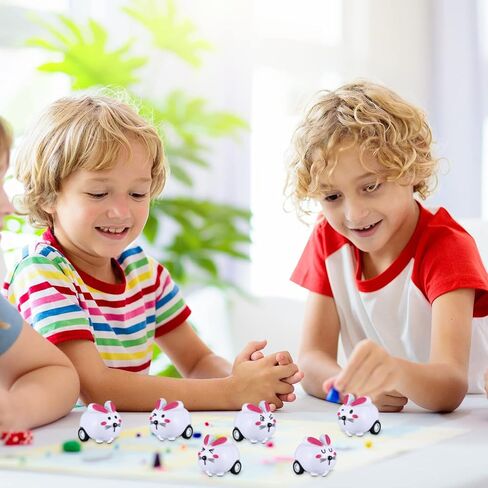 Haull 48 Pcs Easter Egg Basket Fillers Bulk Easter Cars Pull Back Bunny Rabbit Cars for Basket Stuffers Gifts, 6 Styles in Saudi Arabia
