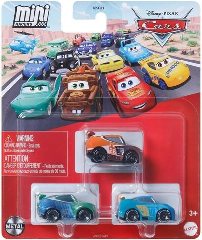 Mattel Cars Mini Racers, Die-Cast Vehicle Set, 3 Pack (NG Trio Pack - Michael Rotor, Tim Treadless, Jim Reverick) in Saudi Arabia