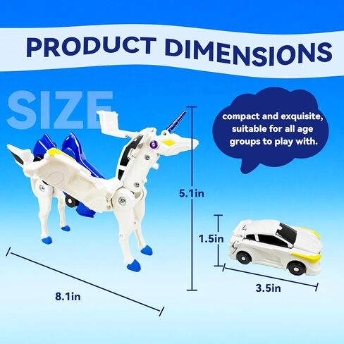 Collision Transforming Unicorn Car Toy – 2 Cars Crash & Transform into Unicorn Robot Toys for Kids – Fun Gift for Boys & Girls, Birthday & Christmas in Saudi Arabia