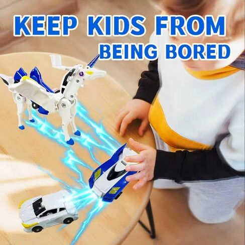 Collision Transforming Unicorn Car Toy – 2 Cars Crash & Transform into Unicorn Robot Toys for Kids – Fun Gift for Boys & Girls, Birthday & Christmas in Saudi Arabia