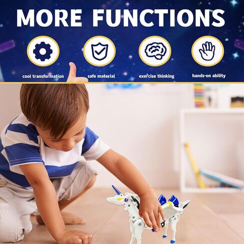 Collision Transforming Unicorn Car Toy – 2 Cars Crash & Transform into Unicorn Robot Toys for Kids – Fun Gift for Boys & Girls, Birthday & Christmas in Saudi Arabia
