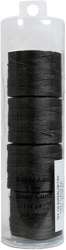 The Beadsmith S-Lon Fine Nylon Cord – Silver Color – TEX135, .4mm Diameter, 4-Pack, 118 Yards Spools – for Stringing Beading Crochet, Micro-Macrame Jewelry & Kumihimo Projects in Saudi Arabia