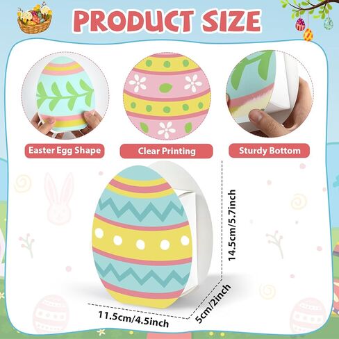 Lonfliness 24 Pack Easter Gift Boxes Easter Egg Shape Happy Easter Party Treat Goodie DIY Cardboard Box Craft Bulk Spring Birthday Party Baby Shower Decoration School Classroom Activity Supplies Favor in Saudi Arabia