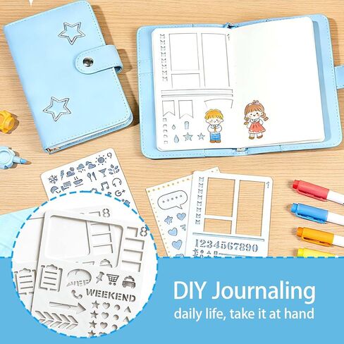 20Pcs Bullet Journal Stencils, Reusable Planner Stencils, Multi-Purpose Planning Template, Planner Accessories, Suitable for DIY Handbooks,Scrapbooking Drawing, Handmade Cards in Saudi Arabia