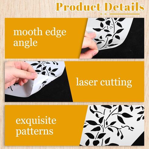 Large Vine Stencils for Painting on Wood Wall, Tree Vine Leaf Stencil, Reusable Ivy Stencil Drawing Template, Layering Leaf Leaves Stencils for Furniture, Canvas, Wood, Home Decor, DIY Crafts in Saudi Arabia