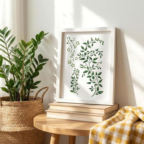 Large Vine Stencils for Painting on Wood Wall, Tree Vine Leaf Stencil, Reusable Ivy Stencil Drawing Template, Layering Leaf Leaves Stencils for Furniture, Canvas, Wood, Home Decor, DIY Crafts in Saudi Arabia