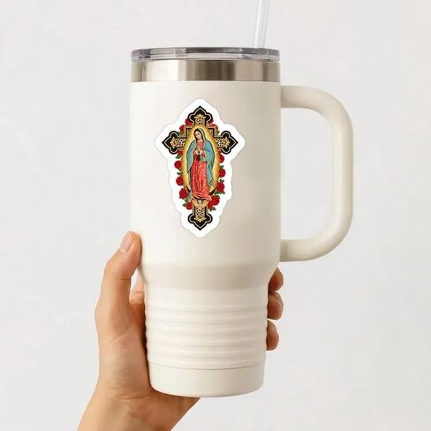 30Pcs Our Lady of Guadalupe Stickers Pack – Virgin Mary Vinyl Stickers for Journals, Laptops, Scrapbooks, Faith-Based Gifts, Religious Catholic Decals in Kuwait