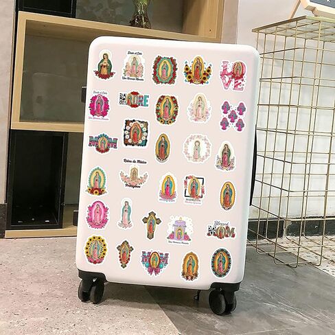 30Pcs Our Lady of Guadalupe Stickers Pack – Virgin Mary Vinyl Stickers for Journals, Laptops, Scrapbooks, Faith-Based Gifts, Religious Catholic Decals in Kuwait