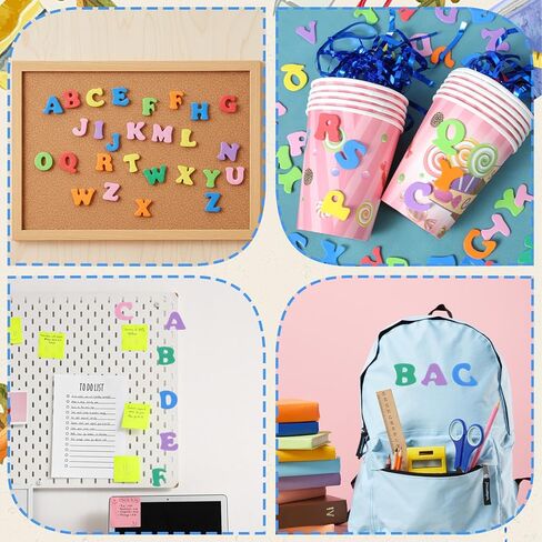 500 Pcs Foam Letter Stickers, Self Adhesive A-Z Foam Alphabet Stickers for DIY Crafts School Project Classroom Supplies Party Decorations, Rich Colors (0.91 x 0.8 in) in Saudi Arabia