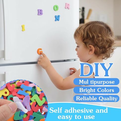 500 Pcs Foam Letter Stickers, Self Adhesive A-Z Foam Alphabet Stickers for DIY Crafts School Project Classroom Supplies Party Decorations, Rich Colors (0.91 x 0.8 in) in Saudi Arabia