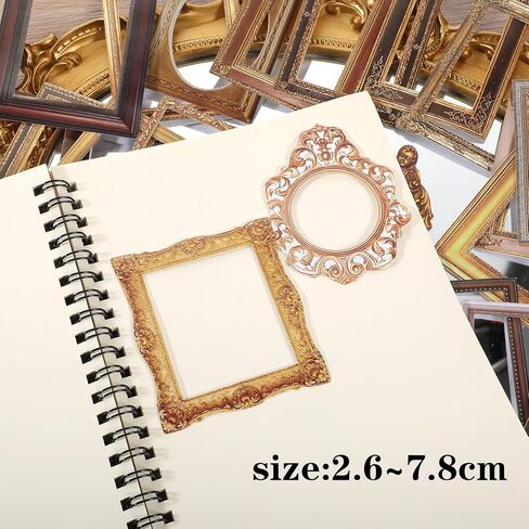 120 Pcs Vintage Frame Scrapbook Stickers Scrapbooking Embellishments Supplies Antique Photo Cutout Decorative Paper Art Journals Crafts Supplies for DIY Planners Wedding Junk Albums in Saudi Arabia