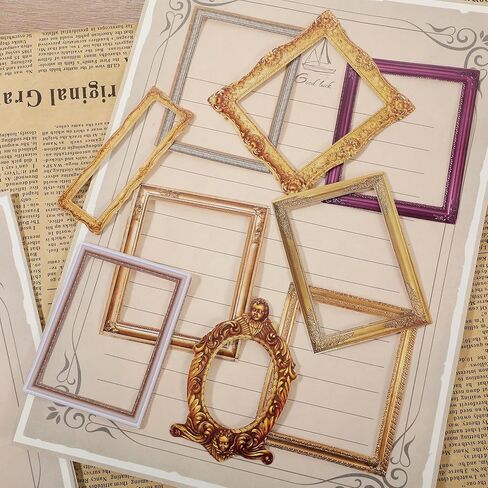 120 Pcs Vintage Frame Scrapbook Stickers Scrapbooking Embellishments Supplies Antique Photo Cutout Decorative Paper Art Journals Crafts Supplies for DIY Planners Wedding Junk Albums in Saudi Arabia