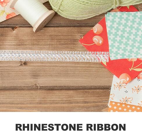 TEHAUX 1 لفة ذاتية اللصق من حجر الراين شريط بلينغ الحرفية للملابس DIY المشاريع القابلة للقص سلسلة حجر الراين الزخرفية مقاومة للاهتراء زي إكسسوارات خفيفة الوزن محمولة in Kuwait