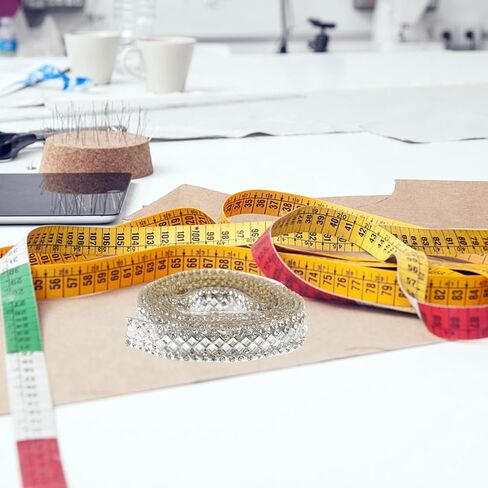 TEHAUX 1 لفة ذاتية اللصق من حجر الراين شريط بلينغ الحرفية للملابس DIY المشاريع القابلة للقص سلسلة حجر الراين الزخرفية مقاومة للاهتراء زي إكسسوارات خفيفة الوزن محمولة in Kuwait