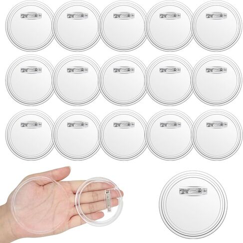 SHUNLI 15PCS 3 Inch Clear Button Pins, Custom Blank Pins for Crafts DIY, Make Your Own Button Badge Maker DIY, Personalized Photo Buttons for Clothes Gifts in Saudi Arabia