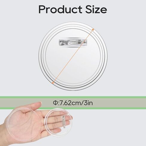 SHUNLI 15PCS 3 Inch Clear Button Pins, Custom Blank Pins for Crafts DIY, Make Your Own Button Badge Maker DIY, Personalized Photo Buttons for Clothes Gifts in Saudi Arabia