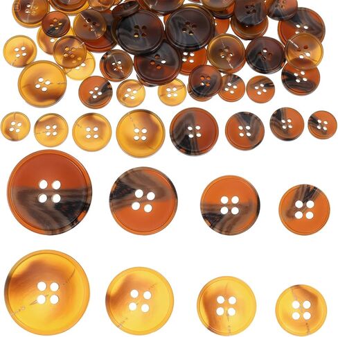 80 PCS Craft Round Button 4-Hole Mixed Sewing Buttons Craft Round Blazer Buttons 2 Color 4 Size (15mm18mm 20mm 25mm) Mixed Rounds Sewing Button for Clothes Coats Blazer Suits in Saudi Arabia