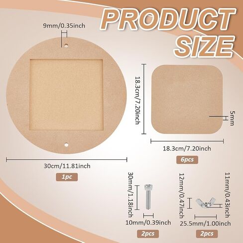 PH PandaHall Pottery Bats System Kit, Inner Bat for Pottery Wheel 12" Round Portable Clay Wedging Board with 6pcs Square Pads Clay Throwing Bats for Artists Studio & Home Pottery Projects in Saudi Arabia