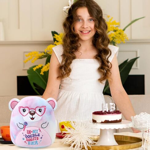 10th Happy Birthday Stuffed Animal Gifts, 8 Inches Double Digits Birthday Bear Plushies Gift, in My Double Digits Era Plush Party Favors in Saudi Arabia